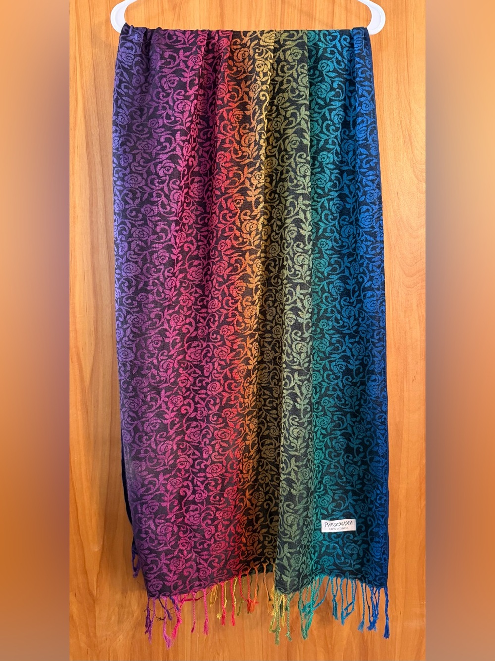 Pashmina: Women’s Gradient Floral shawl/wrap- Multicolor
